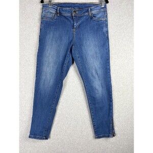 Nuon Jeans Womens 32 Blue Mid-Rise Zip ankle Denim Pant Preppy Casual